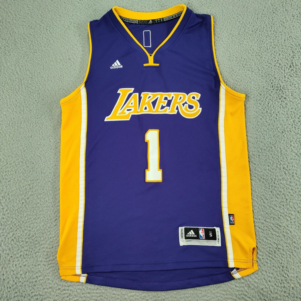 Los Angeles Lakers Jersey Mens Small Purple D'Angelo Russell Adidas Stirched